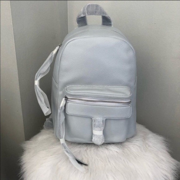 Rebecca Minkoff Mini Mab Leather Backpack‎ Tote Bag, Gray, Designer Luxury, NWT - Picture 8 of 16